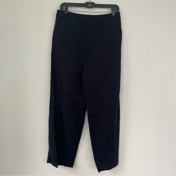 Banana Republic Explorer Nouve Wide Leg Pleated Pants Black 8 Cotton - Picture 7 of 12